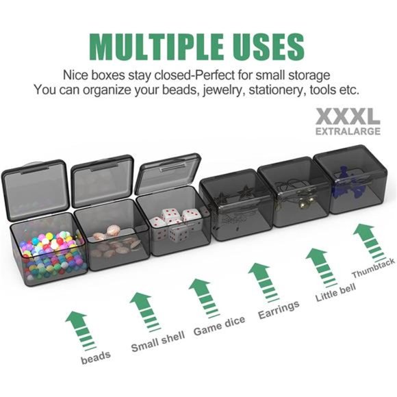30Packs Plastic Stackable Organizer Container with Lids,MiniContainers for Beads - Picture 3 of 8